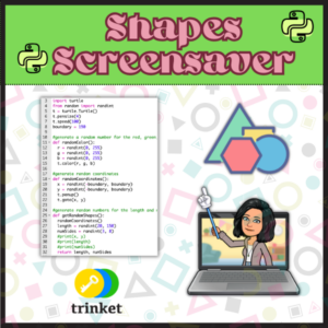 🎨 Random Shape Art with Python Turtle in Trinket – A Fun Beginner Coding Project